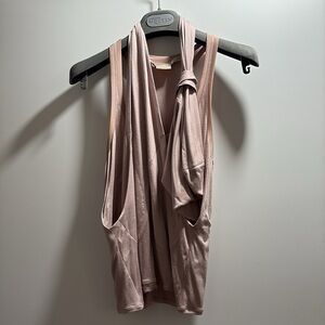 Stella McCartney pink tank top with attached hoodie & pockets